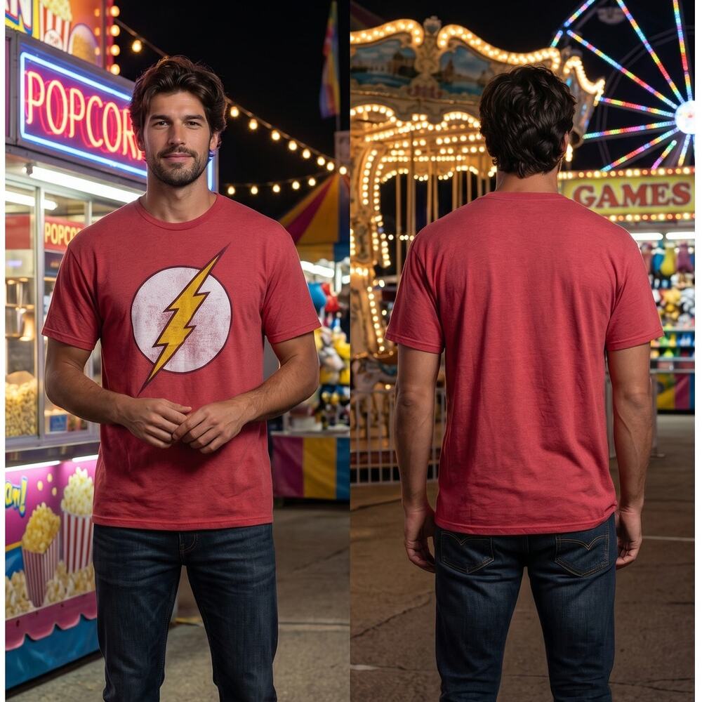 Flash DC Comics Red Logo T Shirt Men’s XXL 52 Graphic Superhero Tee